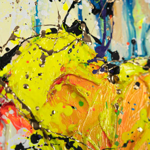 "Love Chaos" — Handmade Abstract Heart Painting with Colour Explosion