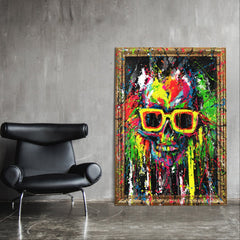 Abstrakte Acrylkunst Portrait bunt Struktur Leinwandbild
