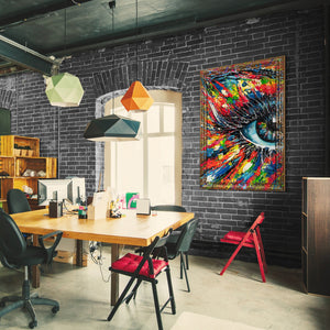 Abstract art painting with frame “The energy of the gaze”