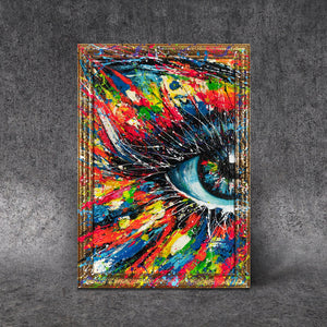 Abstract art painting with frame “The energy of the gaze”