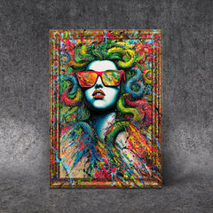Wandbilder Wohnzimmer modern Medusa Neon YS-ART
