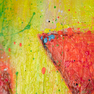 Abstract painting on canvas with frame Abstract colorful picture “The Woman with the Glass”