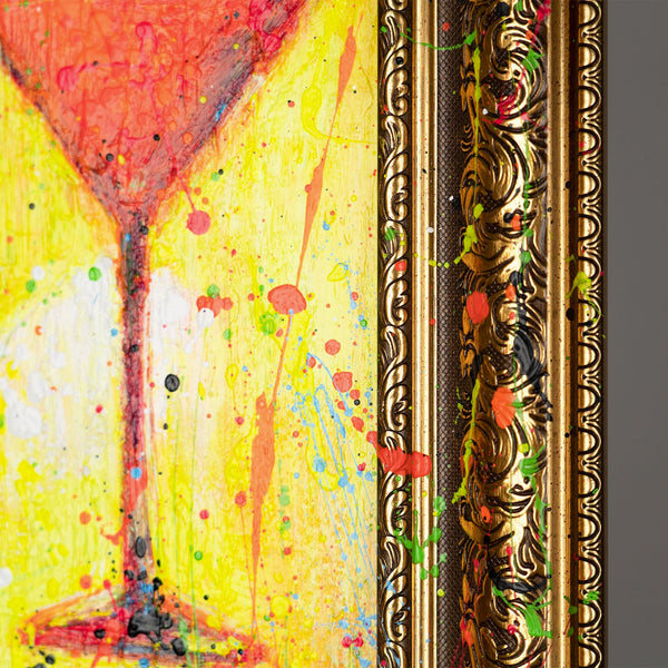 Unique colorful modern large picture in frame for living room "Lady with a Glass"