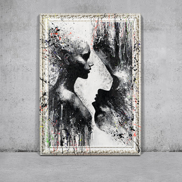 Exclusive emotional abstract framed wall art for home decor "Edges of Intimacy"