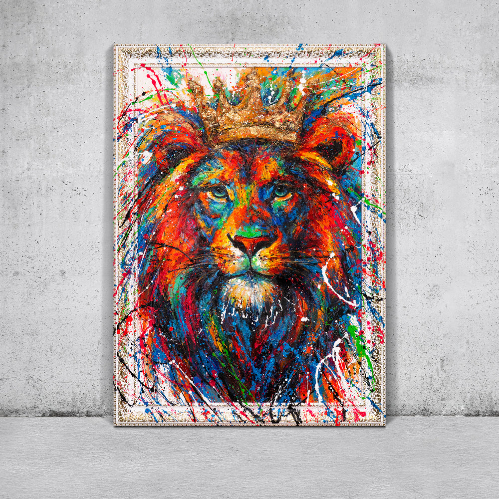 Detail Löwe abstrakte Malerei
