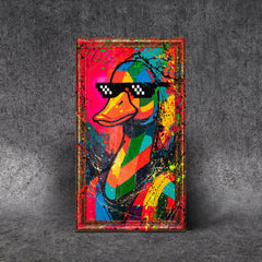 Buntes Pop Art Enten Wandbild im modernen Wohnzimmer
