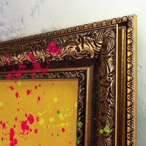 Kunstwerk Mit Goldrahmen Acrylfarbe