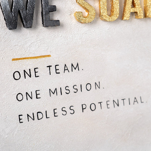 Teamwork Wins the Journey – Hand Painted Rowing Team Office Wall Art