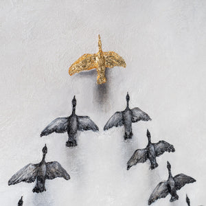 Teamwork Wins the Journey – Hand Painted Rowing Team Office Wall Art