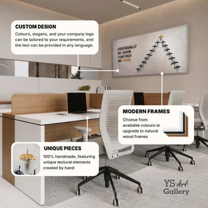 Teamwork Wins the Journey – Hand Painted Rowing Team Office Wall Art