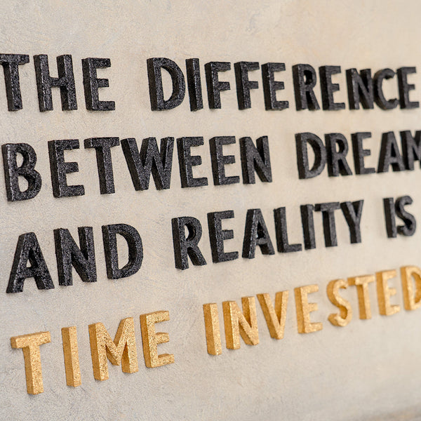 The Difference Is Time Invested – Hand Painted Motivational Hourglass Wall Art 55x28inch