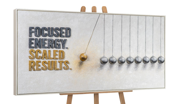 Focused Energy. Scaled Results. – Hand Painted Newton's Cradle 3D Wall Art 55x28inch