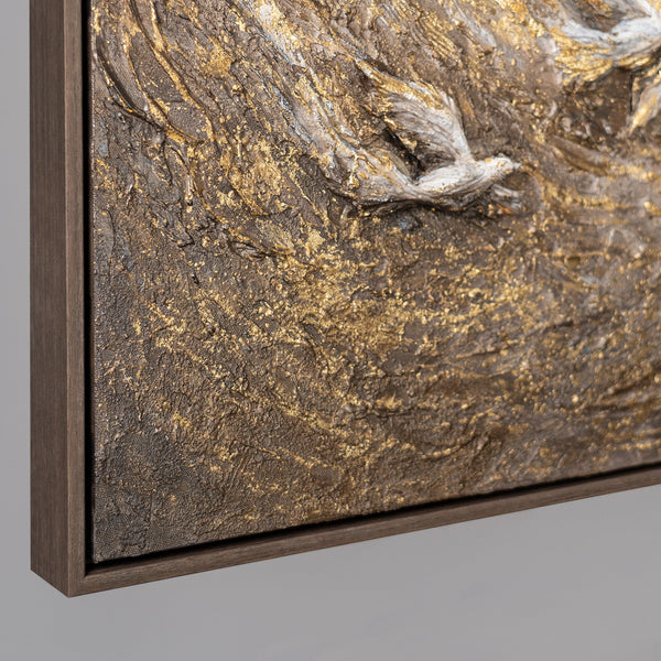 Always Rise Above – handgemaltes 3D Strukturbild fürs Büro mit echtem Relief, 140 × 70 cm