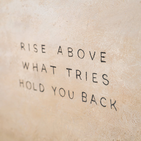 Always Rise Above – handgemaltes 3D Strukturbild fürs Büro mit echtem Relief, 140 × 70 cm
