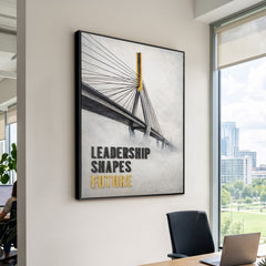 Leadership Shapes Future – handgemaltes Wandbild fürs Büro mit 3D-Relief, 80 × 120 cm