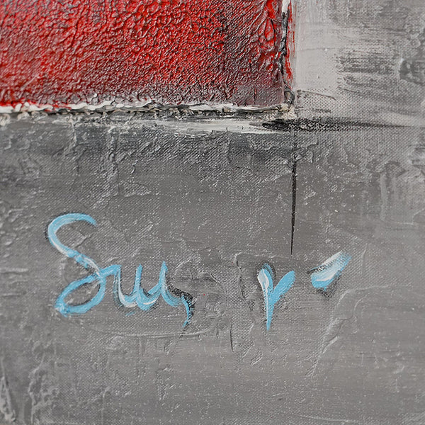 Signatur und Leinwandkante