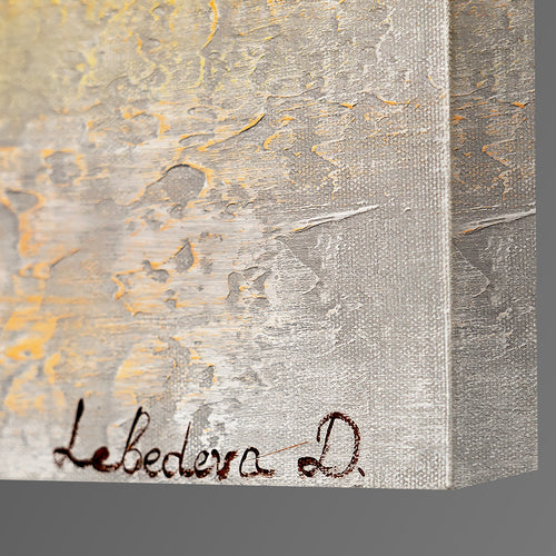 Gold & Silver Abstract Wall Art – Framed Large Textured Canvas – Golden Abstraction