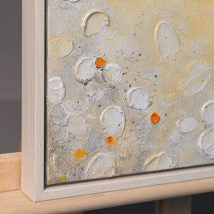 Unique Hand-Painted Wall Clock – White Flowers, Cream & Orange Centres, 35×35 cm