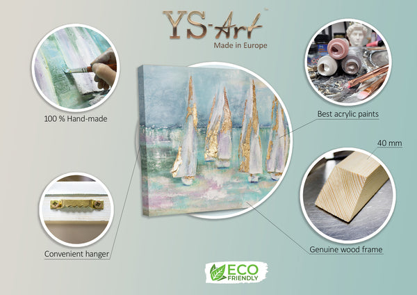 Infographic of art painting Sailboats