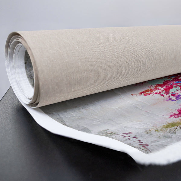 Leinwandrollen-Detail mit Farbstruktur