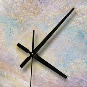 Unique Hand-Painted Wall Clock – Lavender & Pink Sunrise, Gold Markers, 35×35 cm