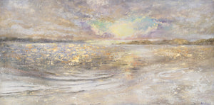 Acrylbild „Meer Dämmerung“ – Sanfte Küstenlandschaft auf Leinwand