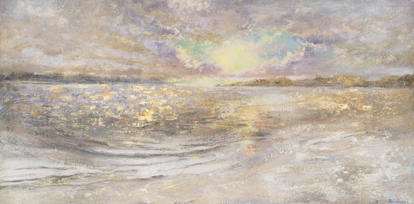 Acrylbild „Meer Dämmerung“ – Sanfte Küstenlandschaft auf Leinwand