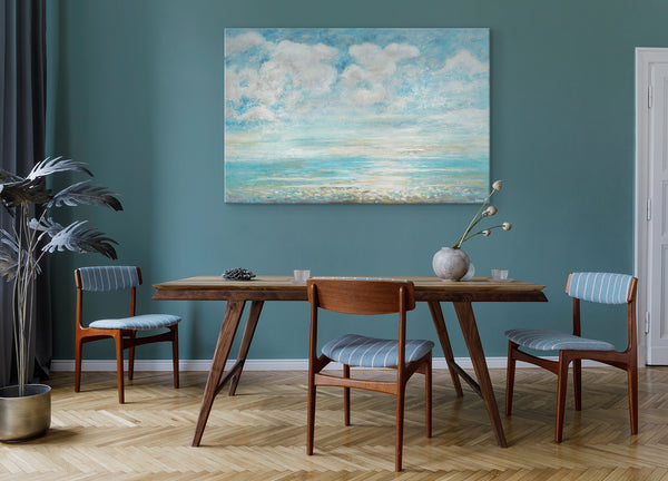 Large abstract wall art for living room "Summer coolness"