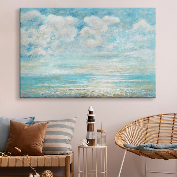 Large abstract wall art for living room "Summer coolness"