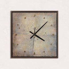 Unique Hand-Painted Wall Clock – Pearl Multi-Tone, 12 Gold Markers, 35×35 cm