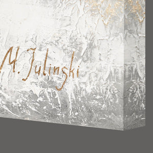 Hand painted wall art abstract "Golden ribbon"