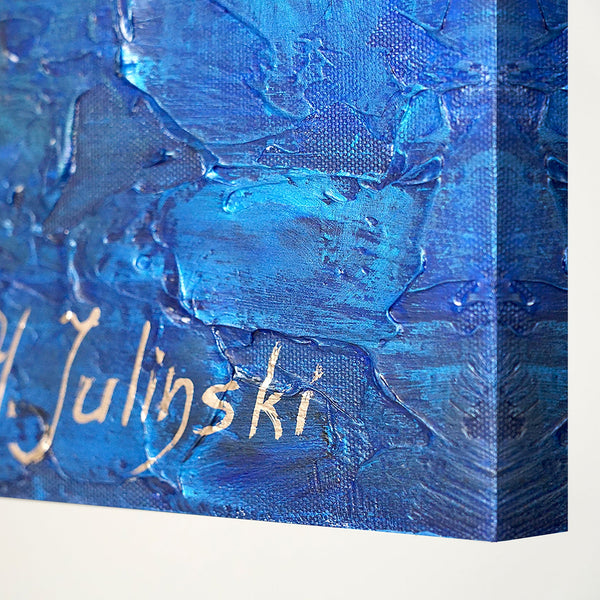 Modern wall painting with frame "Ultramarine"