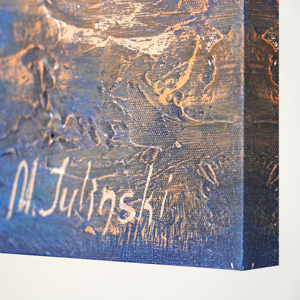 Framed abstract acrylic painting on canvas "Ultramarine II"