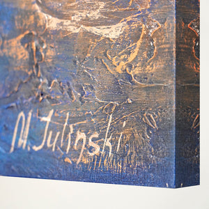 Handmade acrylic painting with frame "Ultramarine II"