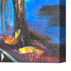 Abstract landscape painting hand painted "Evening in Paris"