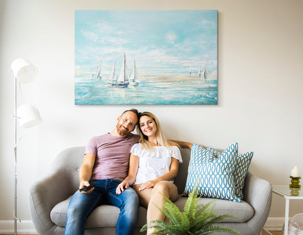 romantic couple paintings landscape canvas