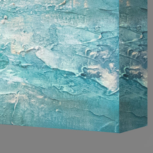 Sea landscape hand-painted acrylic paintings on canvas "Sea blue" 48x32 inch