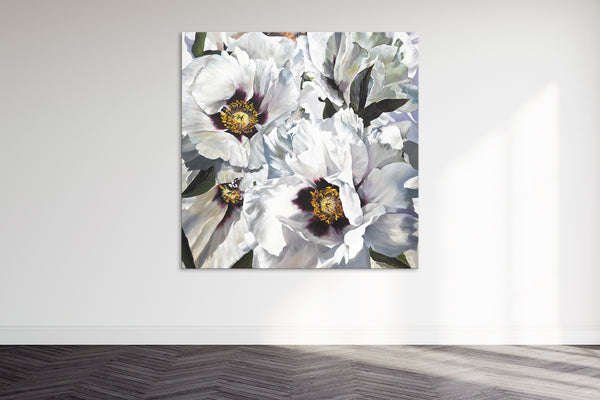 bright acrylic flower paintings hand painted art