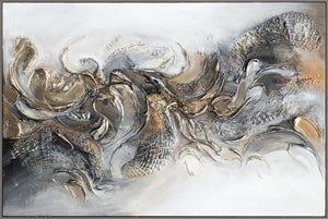 Textured acrylic painting with frame "Melody II"