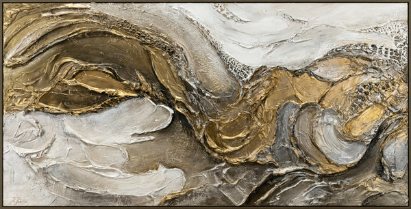 Textured acrylic painting with frame "Infinity" 55x28 inch