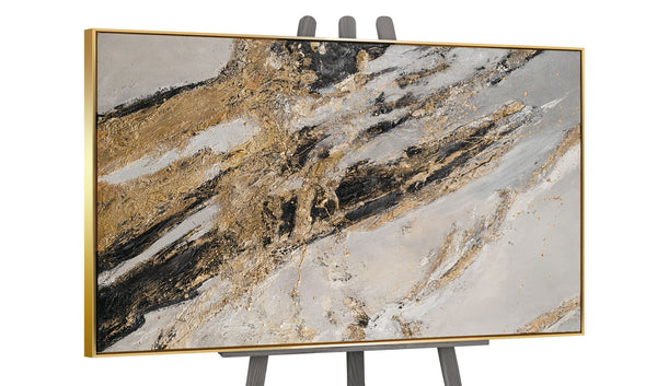 Modern art wall decor with frame "Golden touch II"