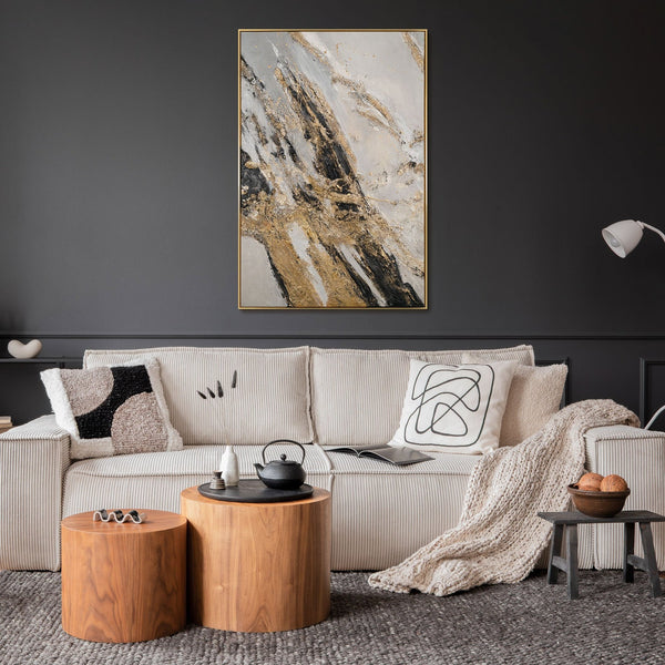 Framed artwork for living room "Golden touch"