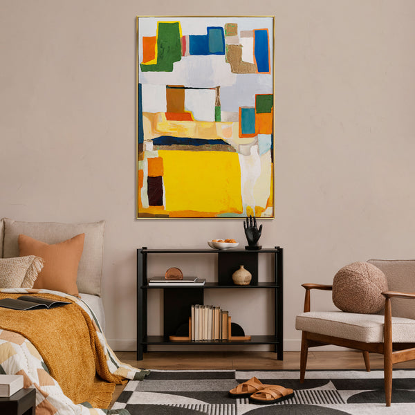 Living room wall art with frame "City mosaic"