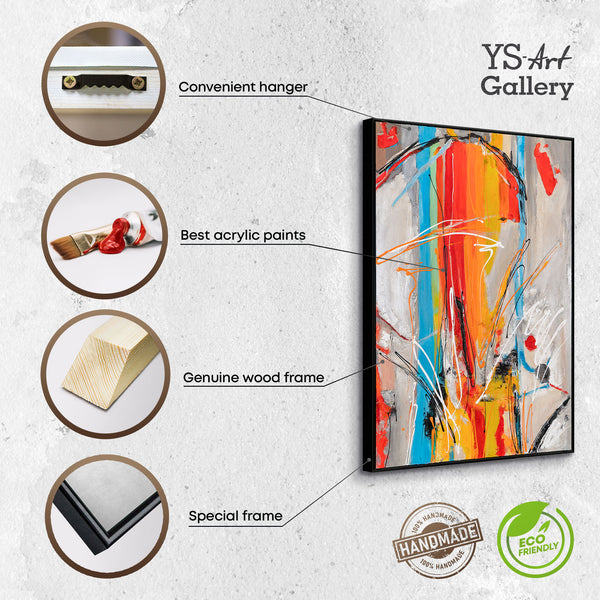 Framed abstract art for living room wall "Color energy"