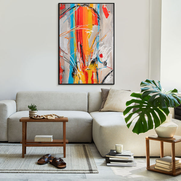 Framed abstract art for living room wall "Color energy"