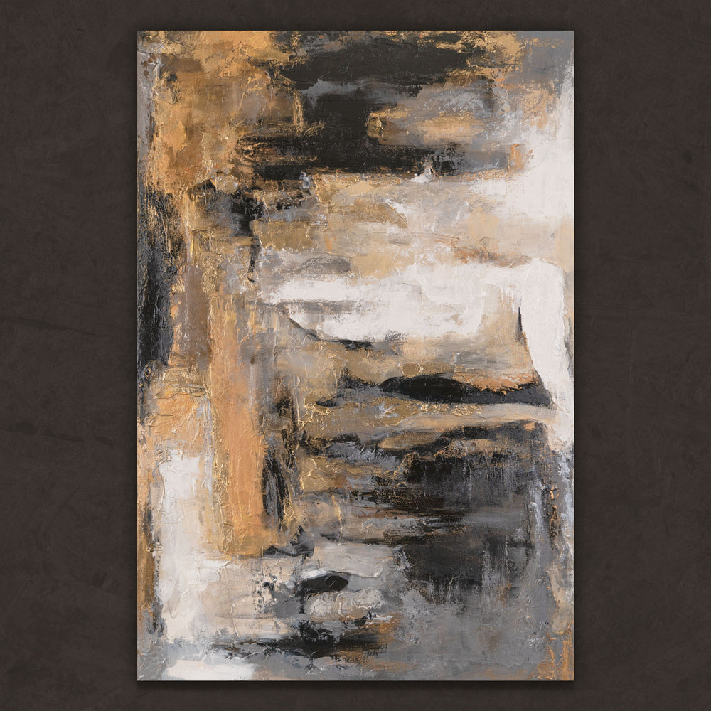 Schatten und Gold modernes Acrylgemälde Leinwand