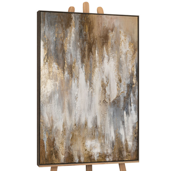 Framed modern wall art painting "Golden mist"