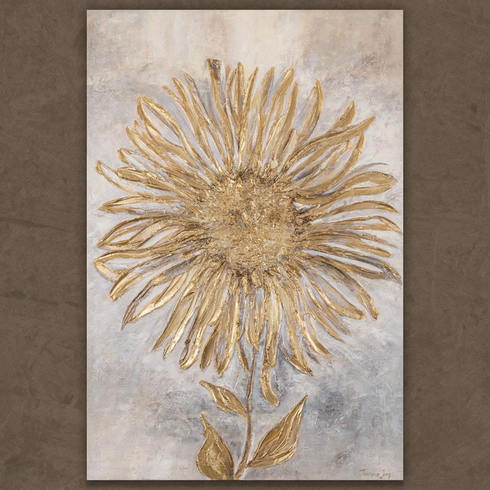 Großes Leinwandbild mit goldener Sonnenblume