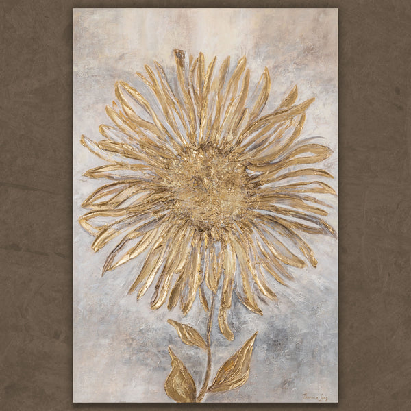 Großes Leinwandbild mit goldener Sonnenblume