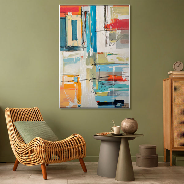 Framed wall art painting for living room "Harmony of shades"